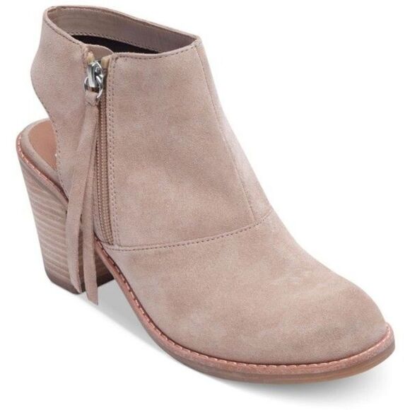 Dolce Vita Jentry Boho Beige Open Back Side Zip Tassel Ankle Boots Booties 9.5 - Picture 10 of 10